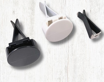 Set of 5 car vent clip blanks, white or black DIY car vent charm bases, air freshener diffuser clips for car decor, 2 styles available