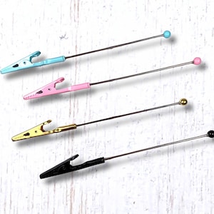 Set of 5 beadable blank bracelet helpers, DIY beaded card clip, beadable blanks for handmade gifts, make your own card clips (D0170)