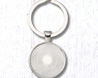 Set of 5 blank double sided keychains with 25mm cabochon trays, DIY photo keychains for keepsakes, personalized gifts, groomsmen (B0089)