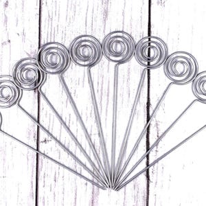 Set of 10 metal stakes, 5" beadable blanks for potted plant decor, DIY memo or photo holder, table number holders, DIY gifts (M0323)