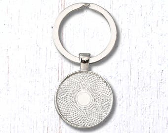 Set of 5 blank double sided keychains with 25mm cabochon trays, DIY photo keychains for keepsakes, personalized gifts, groomsmen (B0089)