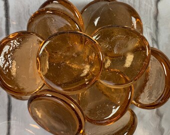 Jumbo champagne color glass gems, glass garden stones, mosaic glass, glass cabochons, unique vase filler, wedding table scatter, 15 pc
