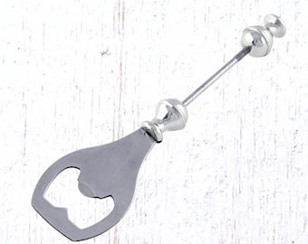 5 beadable bottle opener blanks, DIY beadable beer bottle opener, barware gift for beer lover, gift making supplies (D0177)