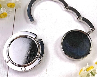 Purse hanger blanks, DIY foldable handbag hook for table, use with cabochons, resin, polymer clay, make your own functional gift for friends