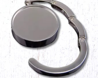 Purse hanger blank, 1 foldable handbag hook for table, use with cabochons, resin, polymer clay, DIY functional gift for friends (B0100)