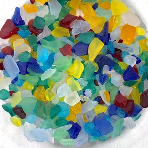 Teeny tiny sea glass style gravel pieces, approx. 1 oz / 28 g, 2mm-12mm extra small tumbled glass pebbles (F203/204 & E0178-0180)