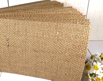 Burlap paper pad, 4.5x6.5" cut burlap with paper backing, natural fiber textured jute paper for junk journals, scrapbooking, cards, 24 pcs