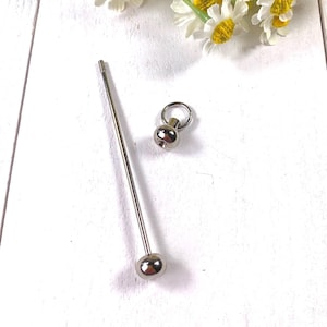 10 beadable blank bars, add a bead posts, easy beading crafts, silver or black, use for keychains, bookmarks, ornaments, 3&quot; long, 1.7mm post