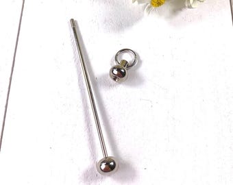 10 beadable blank bars, add a bead posts, easy beading crafts, silver or black, use for keychains, bookmarks, ornaments, 3" long, 1.7mm post