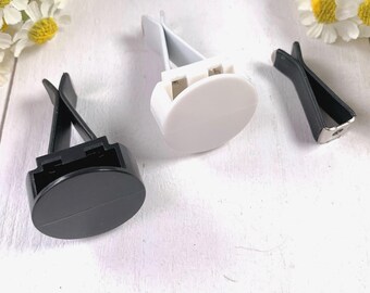Set of 5 car vent clip blanks, white or black DIY car vent charm bases, air freshener diffuser clips for car decor, 2 styles available