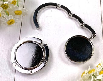 Purse hanger blanks, DIY foldable handbag hook for table, use with cabochons, resin, polymer clay, make your own functional gift for friends