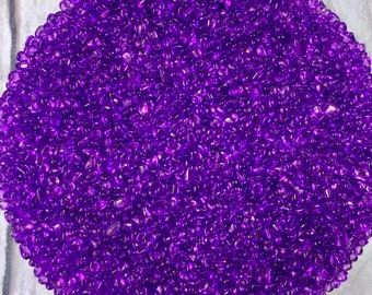 Purple micro glass gravel, polished tiny glass pebbles, for glass for glass on glass art, resin, and mosaic projects, 1 - 3mm, 4 oz / 113 g