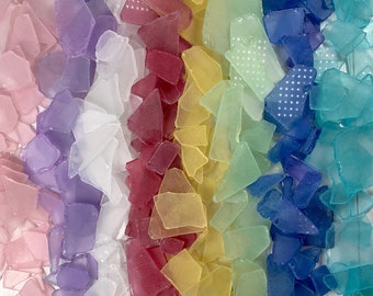 Sea glass for crafts, 1 lb. flat mixed size sea glass pieces, frosted man-made imitation beach glass, mosaics, wedding decor, coastal decor