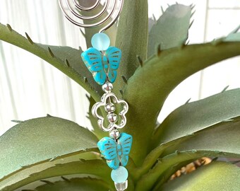 Set of 3 butterfly mini plant stakes, plant favors for baby shower, potted plant gift add on decoration, gift for plant lovers, assorted mix