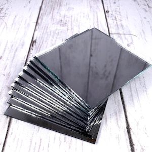 3 inch glass square mirror tiles, small mirrors for crafts, hobby supplies, DIY mirror decorating, mirror embellishments for crafts, 10 pcs