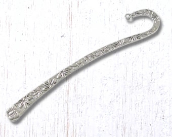 5 metal floral bookmark hook bases, 4.8" alloy shepherds hook bookmark for DIY gifts, bookmark making supplies