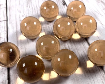 Champagne 25 mm marbles, 1 inch transparent undrilled glass beads, marbles for games, marble shooters, orbs with visible blemishes, 10 pcs