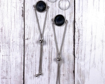 2 bracelet blanks for jewelry making, DIY slider style bracelet making kit with glass cabochons, 20mm cabochon tray bracelet base settings