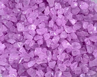 Crushed glass for crafts, purple irregular broken glass for resin projects, 3-6 mm glittery glass frit for Turkish lamp mosaic projects 4 oz