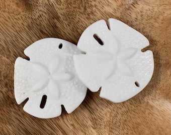 Sand dollar pendant, 39 mm cultured glass sand dollar, large beads for jewelry making, frosted glass pendant, coastal craft supplies, 2 pcs