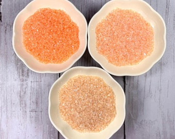 Peach crushed glass for crafts, salmon peach irregular broken glass for resin projects, 1-3 mm glittery glass Turkish lamps mosaics, 4 oz