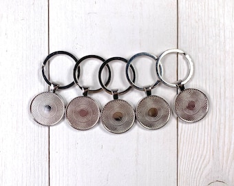 Set of 5 blank double sided keychain cabochon trays, DIY photo keychains personalized gifts, 25mm cabochon bezel setting, DIY groomsmen gift