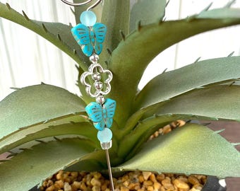 Set of 3 butterfly mini plant stakes, plant favors for baby shower, potted plant gift add on decoration, gift for plant lovers, assorted mix