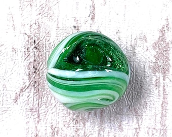 Green and white round beads, 10 pcs lampwork glass necklace making supplies, lampwork beads for jewelry, swirl beads for crafting (A0033)