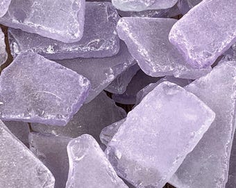 Lavender sea glass for crafts, 8 oz flat frosted man-made sea glass for mosaics, glass on glass art, wedding decor, table scatter, CLOSEOUT