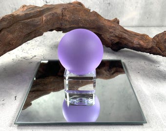 Lavender sea glass style orb, approx 1.8" frosted glass orb, accent for table trays, coastal decor, sea glass lover gift