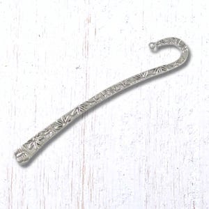 5 metal floral bookmark hook bases, 4.8" alloy shepherds hook bookmark for DIY gifts, bookmark making supplies (L0313)