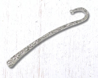 5 metal floral bookmark hook bases, 4.8" alloy shepherds hook bookmark for DIY gifts, bookmark making supplies (L0313)