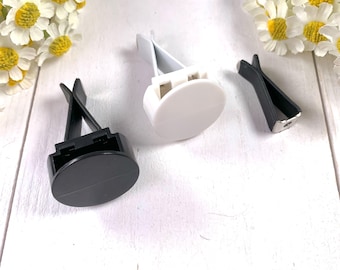 Set of 5 car vent clip blanks, white or black DIY car vent charm bases, air freshener diffuser clips for car decor, 2 styles available