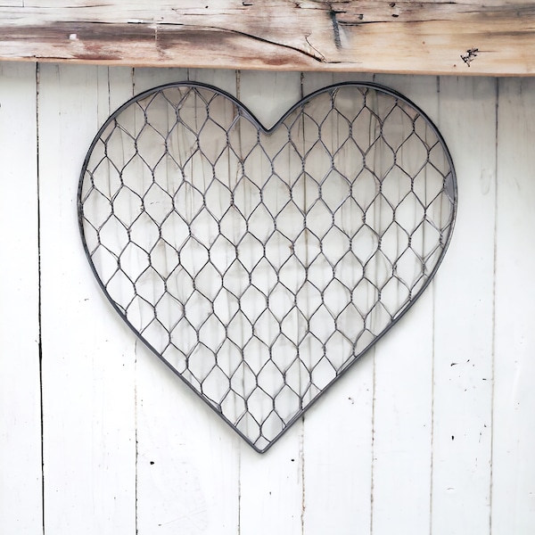 3 heart shaped chicken wire frames for DIY beaded sun catcher, heart wreath for flower arrangement, farmhouse craft supplies bundle and save