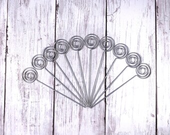 Set of 10 metal stakes, 5" beadable blanks for potted plant decor, DIY memo or photo holder, table number holders, DIY gifts for plant lover