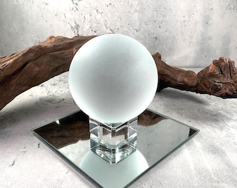 White sea glass style orb, 1.8"/2"/2.9" tumbled glass accent for table trays, large marble, coastal decor accents, sea glass lover gift