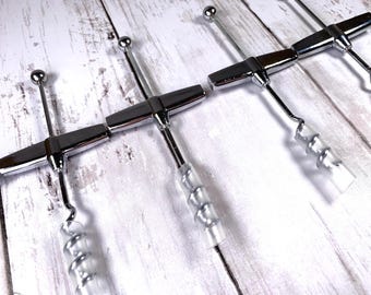 5 beadable wine bottle opener blanks, DIY beadable corkscrew, barware gift for wine lover, gift making supplies (D0177)