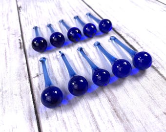 Blue glass raindrops pendants, 10 pcs, 50mm teardrop pendant for raindrop earrings, water droplet jewelry, chandelier crystals
