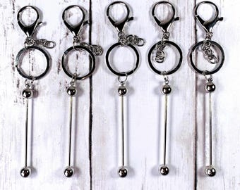5 beadable keychain blanks, DIY keychains, beadable bar, durable alloy keychain making supplies, customizeable gift, beadable crafts