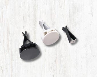 Set of 5 car vent clip blanks, white or black DIY car vent charm bases, air freshener diffuser clips for car decor, 2 styles available
