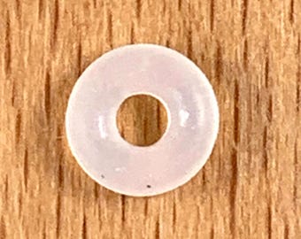 50 silicone beads for beading projects, 6mm rings with 2.5mm hole, elastic O-ring bead stabilizers, European bead hole sizer (K0283)