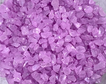 Crushed glass for crafts, 4 oz. purple irregular broken glass for resin projects, 3-6 mm glittery glass frit, CLOSEOUT