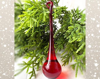 Red crystal ornaments, +/- 100mm/3.9 in glass raindrops for chandeliers, holiday home and tree decor (J0272/274)