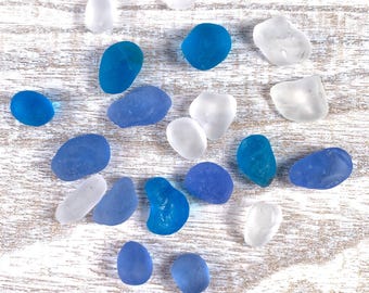 Mixed colors sea glass stones, 20 pcs small 10-15 mm irregular frosted glass nuggets, cultured sea glass for crafts, CLOSEOUT (F0215)