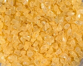 Crushed glass for crafts, 4 oz yellow irregular broken glass for resin projects, 3-6 mm glittery glass frit for mosaics, CLOSEOUT