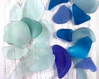 10 pieces machine tumbled sea glass for crafts, 1.5 - 2" irregular curved shapes, recycled frosted glass for jewelry, sea glass art, mosaics