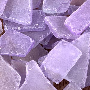 Lavender sea glass for crafts, 8 oz flat frosted man-made sea glass for mosaics, glass on glass art, wedding decor, table scatter, CLOSEOUT