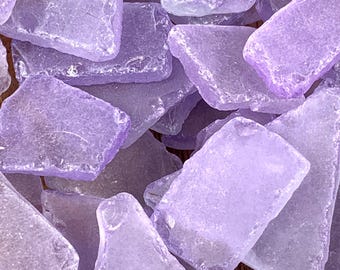 Lavender sea glass for crafts, flat sea glass pieces, purple faux sea glass for mosaics, glass on glass art, wedding decor, jewelry, 8 oz