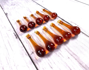 Golden teardrop pendant, set of 10, 50mm glass drops pendants for necklaces, raindrop earrings, water droplet jewelry, chandelier crystals