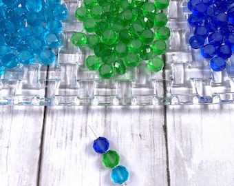 Faceted frosted flat round glass beads for crafts, fun beads for suncatchers, unique sparkly beads for bracelet or necklace, approx 50 pcs